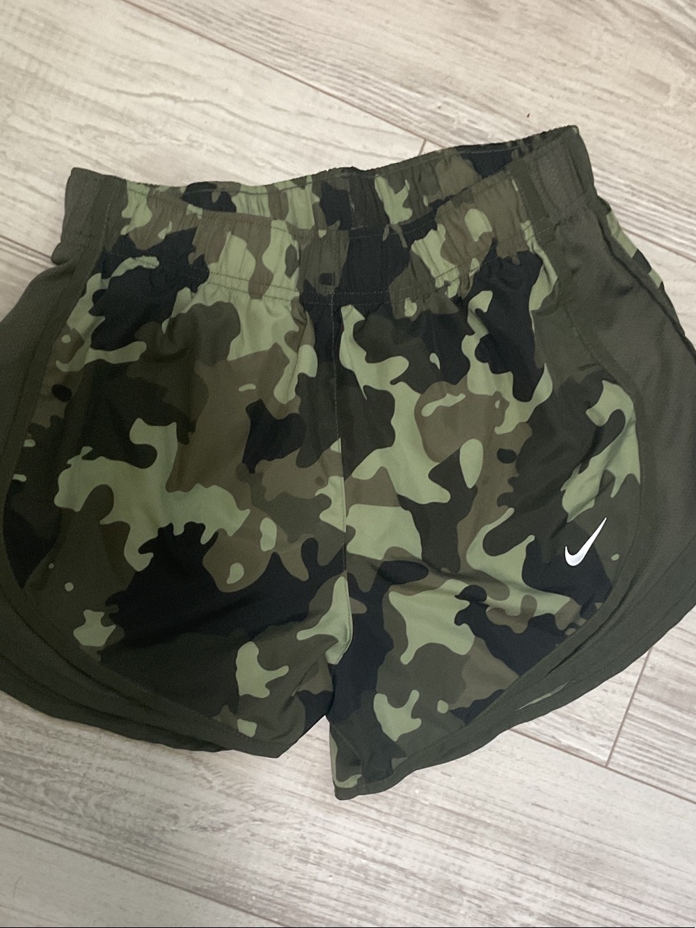 Nike Women’s Camo Athletic Shorts - Olive Green & Black